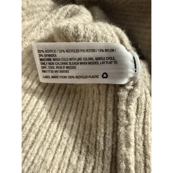 New Day 2X Oatmeal Rib Knit Cardigan Button Front Cozy Sweater Plus Size Neutral - Picture 5 of 5